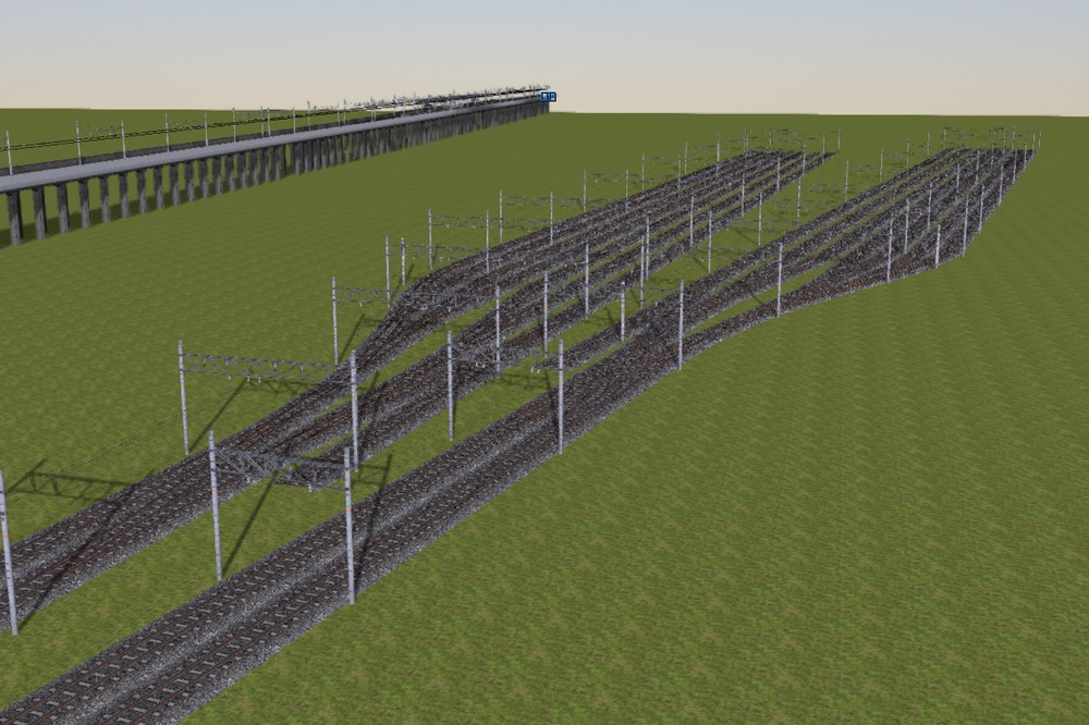 電車区は基本形は7線ですが、複数組み合わせて拡張することができます。