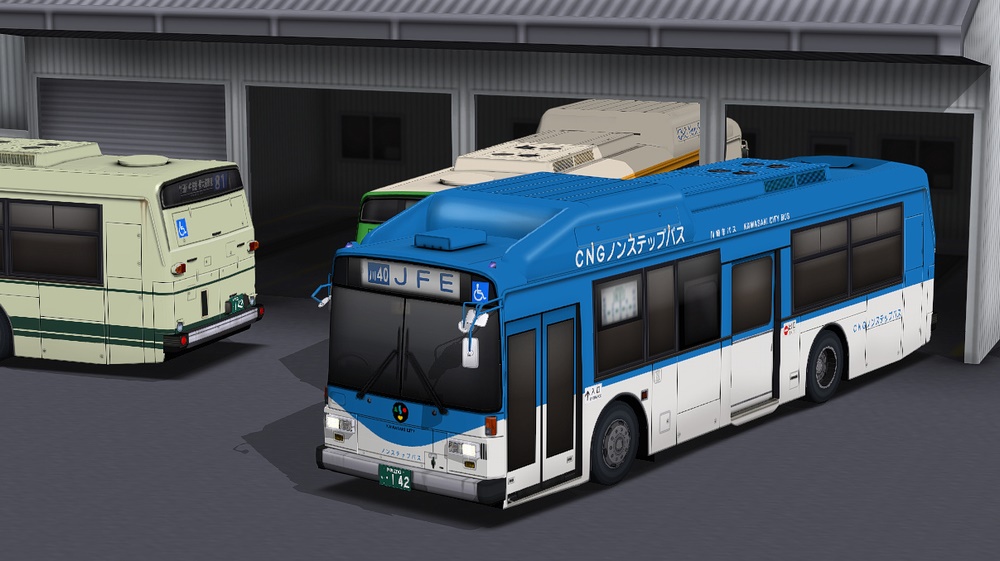 RailSimプラグイン 富士重工5Eノンステップ(嘘バス) ラインナップ　川崎市バス