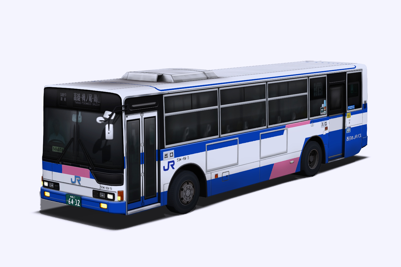 RailSimプラグイン 西日本JRバス エアロスター(KC-MP)ツーステップ