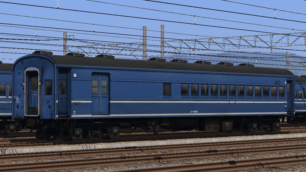 RailSimプラグイン 国鉄旧型客車 スハニ35(はつかり色)